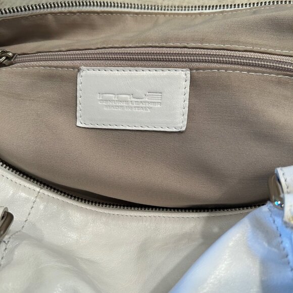 innue Leather Handbag with Ruching in White - Picture 7 of 7